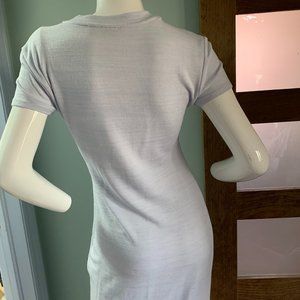 medium stretch baby blue midi